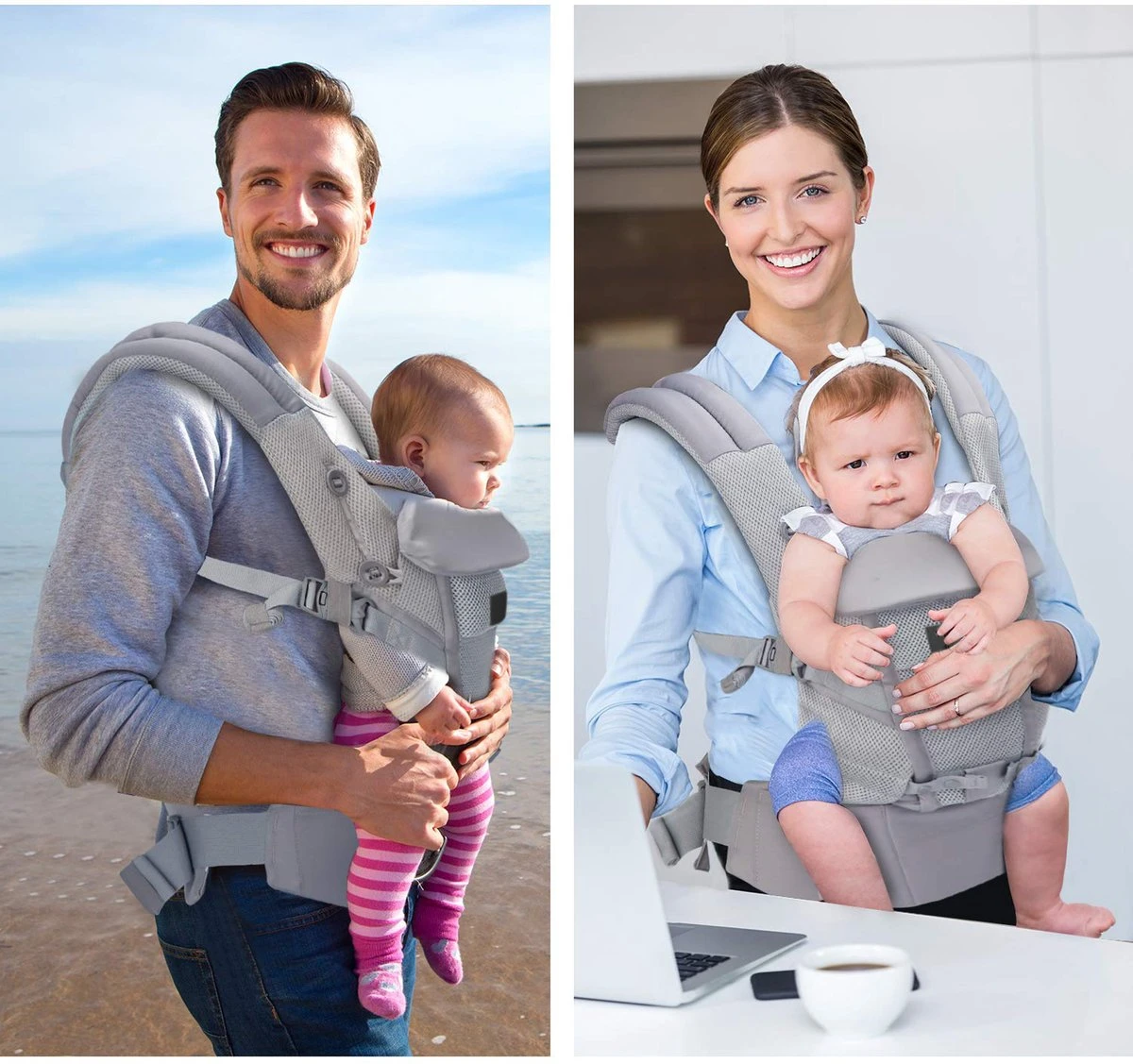 Deryan Ergonomische Draagzak - Buikdrager 4-in-1 Grijs 9 Deryan Ergonomische Draagzak - Buikdrager 4-in-1 Grijs - Afbeelding 7