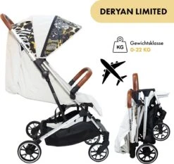 Deryan Luxe Rolo Luxe Lichtgewicht Buggy - Zoo Creme -Babyproducten 1200x1131 2