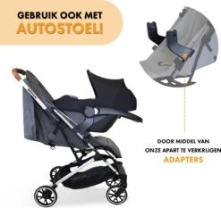 Deryan Luxe Rolo X2 Dubbele Buggy - Duo Buggy - Grijs -Babyproducten 1200x1134 1
