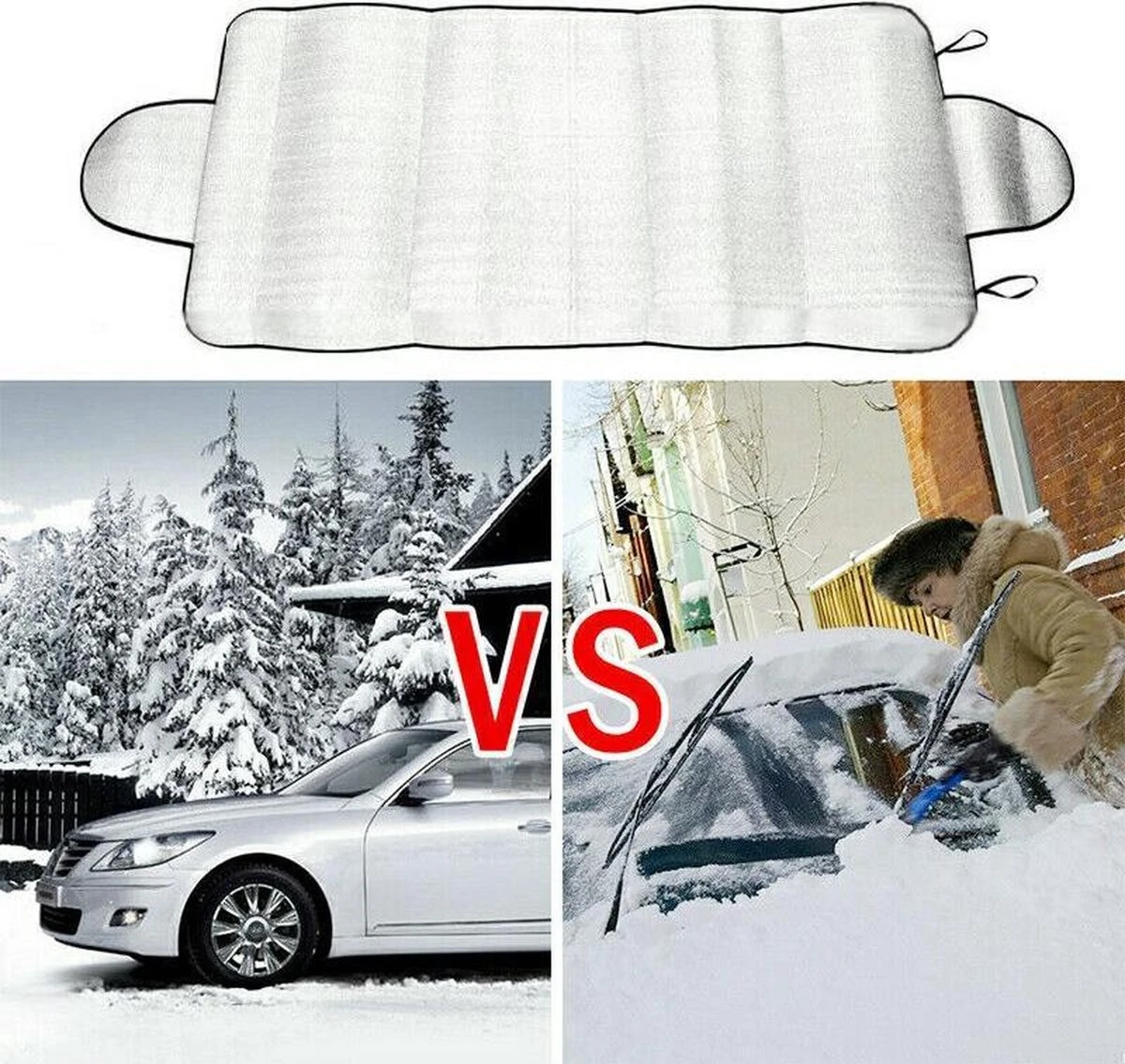 Universele Antivries Scherm Voorruit & Achterruit - Zonnewering / Zonwering Voorraam Beschermer - Autozonwering Autoraam - Aluminium - Universeel 8 Universele Antivries Scherm Voorruit & Achterruit - Zonnewering / Zonwering Voorraam Beschermer - Autozonwering Autoraam - Aluminium - Universeel - Afbeelding 6