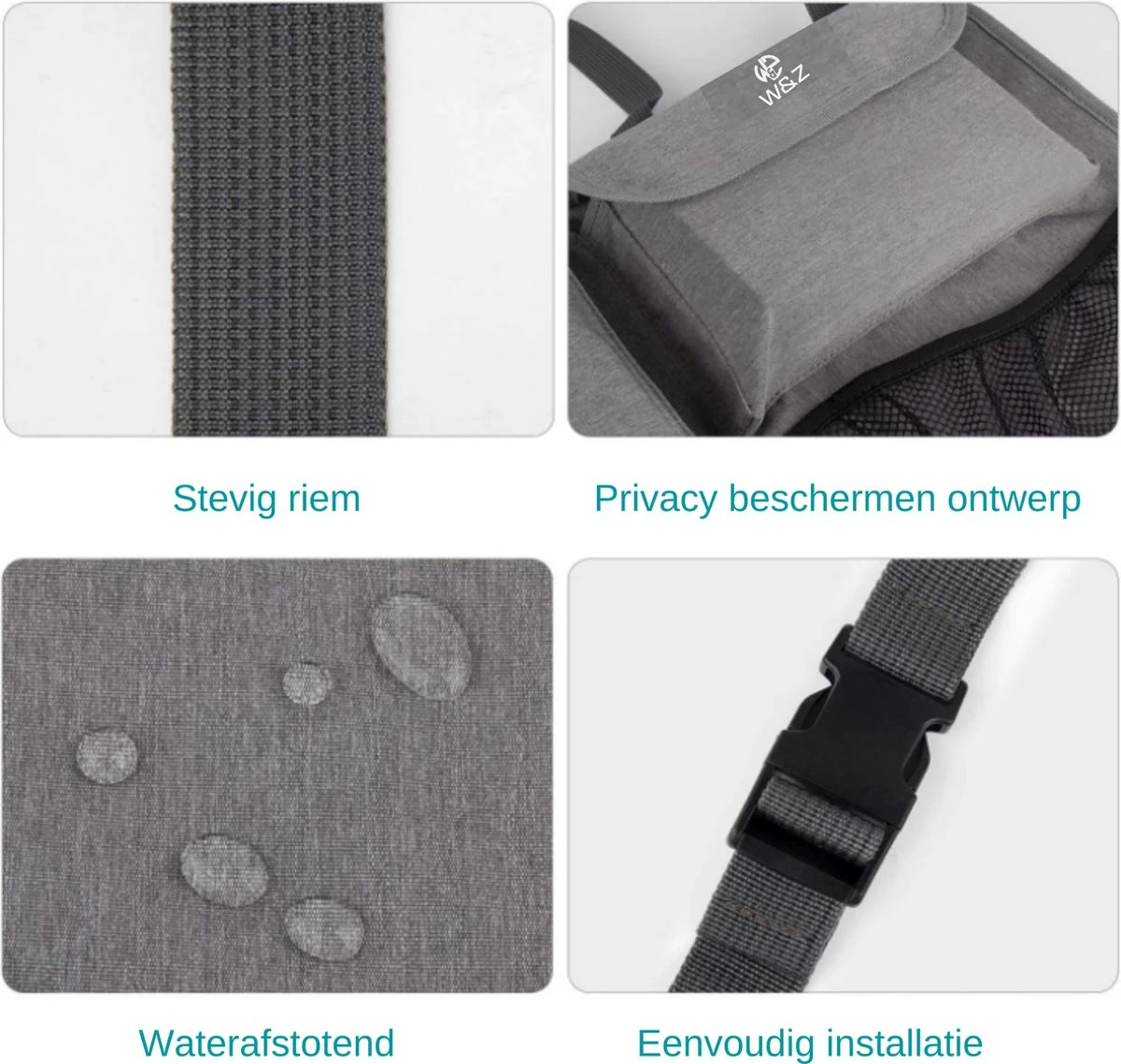 W&Z® Auto Organizer - Autostoel Organizer - Kofferbak Organizer - Grijs 7 W&Z® Auto Organizer - Autostoel Organizer - Kofferbak Organizer - Grijs - Afbeelding 5
