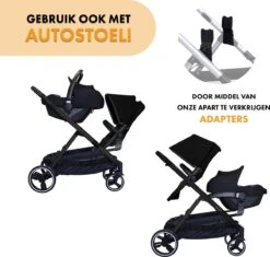Deryan Evy Kinderwagen - Duo Kinderwagen - Uitbreidbaar - Inclusief Reiswieg - Zwart -Babyproducten 1200x1140 6