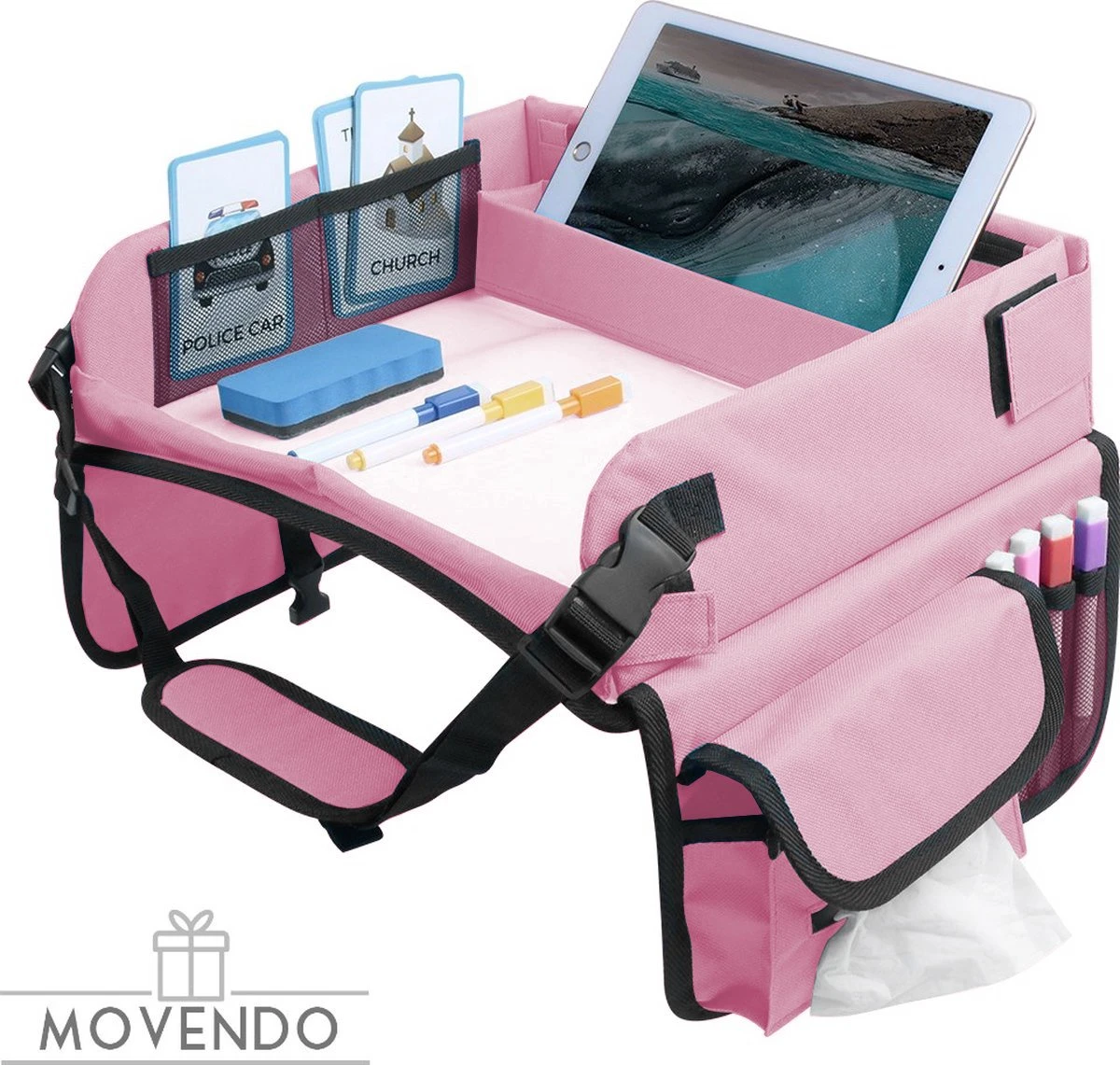 ‘’MOVENDO’’ Reistafel Voor Auto Kinderen – Autotafel – Speeltafel Auto – Travel Tray – Tekentafel – Opvouwbaar Met Tablethouder - Roze 3 ‘’MOVENDO’’ Reistafel Voor Auto Kinderen – Autotafel – Speeltafel Auto – Travel Tray – Tekentafel – Opvouwbaar Met Tablethouder - Roze