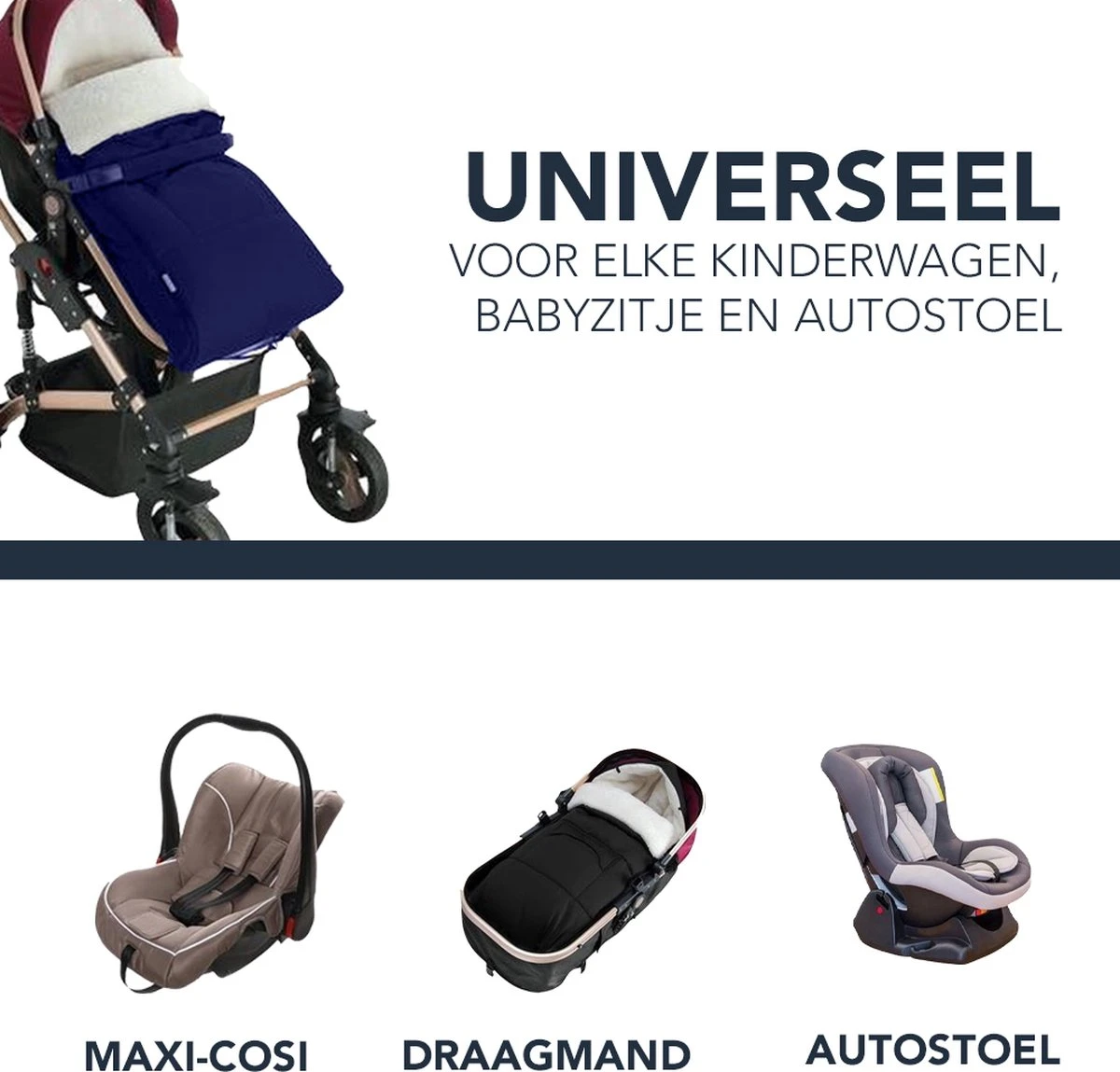 Achaté Voetenzak - Voor Kinderwagen Of Stoeltje – Baby Slaapzak - Autostoel - Donkerblauw 12 Achaté Voetenzak - Voor Kinderwagen Of Stoeltje – Baby Slaapzak - Autostoel - Donkerblauw - Afbeelding 10