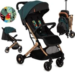 MoMi Wandelwagen - Compacte Lichtgewicht Buggy - Estelle - Green-Gold (geschikt Van 6mnd - 15kg) -Babyproducten 1200x1149 6