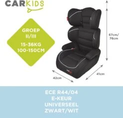 Carkids Verstelbaar Kinderautostoeltje Zwart En Wit | Kinderautostoel Groep 2-3 | Kinderen Van 3,5-12 Jaar | 15-36 Kg -Babyproducten 1200x1152 21