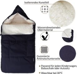 Monzana Voetenzak - Voor Kinderwagen Of Stoeltje - 93x56cm Donkerblauw -Babyproducten 1200x1152 27