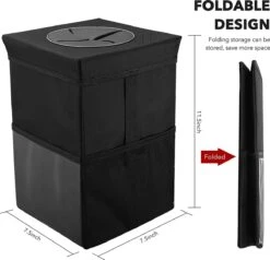 Merkloos Auto Afvalbak - Auto Accessories - Prullenbak Auto - Lekvrije Auto Vuilniszak Met Opbergzakken Multifunctioneel -Babyproducten 1200x1155