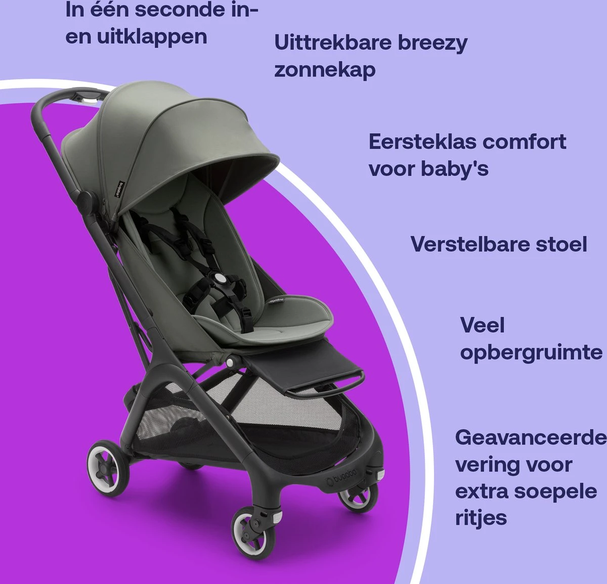 Bugaboo Butterfly Forest Green-Buggy 5 Bugaboo Butterfly Forest Green-Buggy - Afbeelding 3