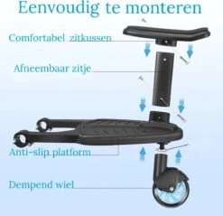 Vosoi - Meerijdplankje - Kinderwagen - Buggy's - Zitje - Onderweg - 1 Wiel - Kinderwagen Accessoires -Babyproducten 1200x1163