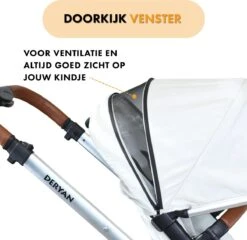 Deryan Evy Kinderwagen - Duo Kinderwagen - Uitbreidbaar - Inclusief Reiswieg - Creme -Babyproducten 1200x1164 2