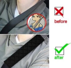 Merkloos Luxe Gordelhoes - Auto Gordelbeschermer - Gordelkussen - Zwart - 2 Stuks Gordelbeschermers -Babyproducten 1200x1164