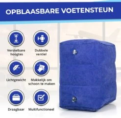 Merkloos Voetensteun - Vliegtuigbedje - Premium Quality - Reisbedje - 3 Hoogtestanden - Vliegtuig Kussen - Voetenbankje Of Poef - Met Opbergzakje & Pomp - Grijs -Babyproducten 1200x1167 20