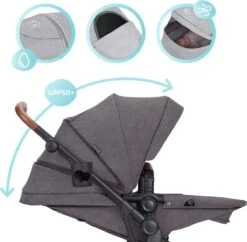 Kinderkraft B-Tour Ash Grey 3-in-1 Combi Kinderwagen Incl. Autostoel KSBTOU00DGR3000 -Babyproducten 1200x1174 2