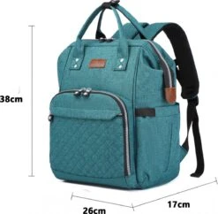 Miss Lulu Luiertas Rugzak - Inclusief Buggy En Kinderwagen Haken - Groen (E6705 GN) -Babyproducten 1200x1174 8