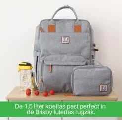 Brisby Slijtvaste Luiertas – Verzorgingstas – Met Buggymontage - Lichtgrijs -Babyproducten 1200x1177 8