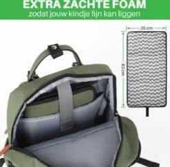 Brisby Slijtvaste Luiertas – Verzorgingstas – Met Buggymontage - Groen -Babyproducten 1200x1179 3
