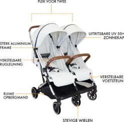 Deryan Luxe Rolo X2 Dubbele Buggy - Duo Buggy - Creme 26 Deryan Luxe Rolo X2 Dubbele Buggy - Duo Buggy - Creme -Babyproducten 1200x1182 1