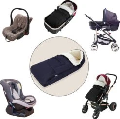 Monzana Voetenzak - Voor Kinderwagen Of Stoeltje - 93x56cm Donkerblauw -Babyproducten 1200x1188 10