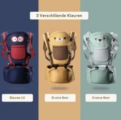 Baby Draagzak - Buik/Rug Babydrager Met Zacht Zitje (0-36 Maanden) - Bruine Beer -Babyproducten 1200x1188 3