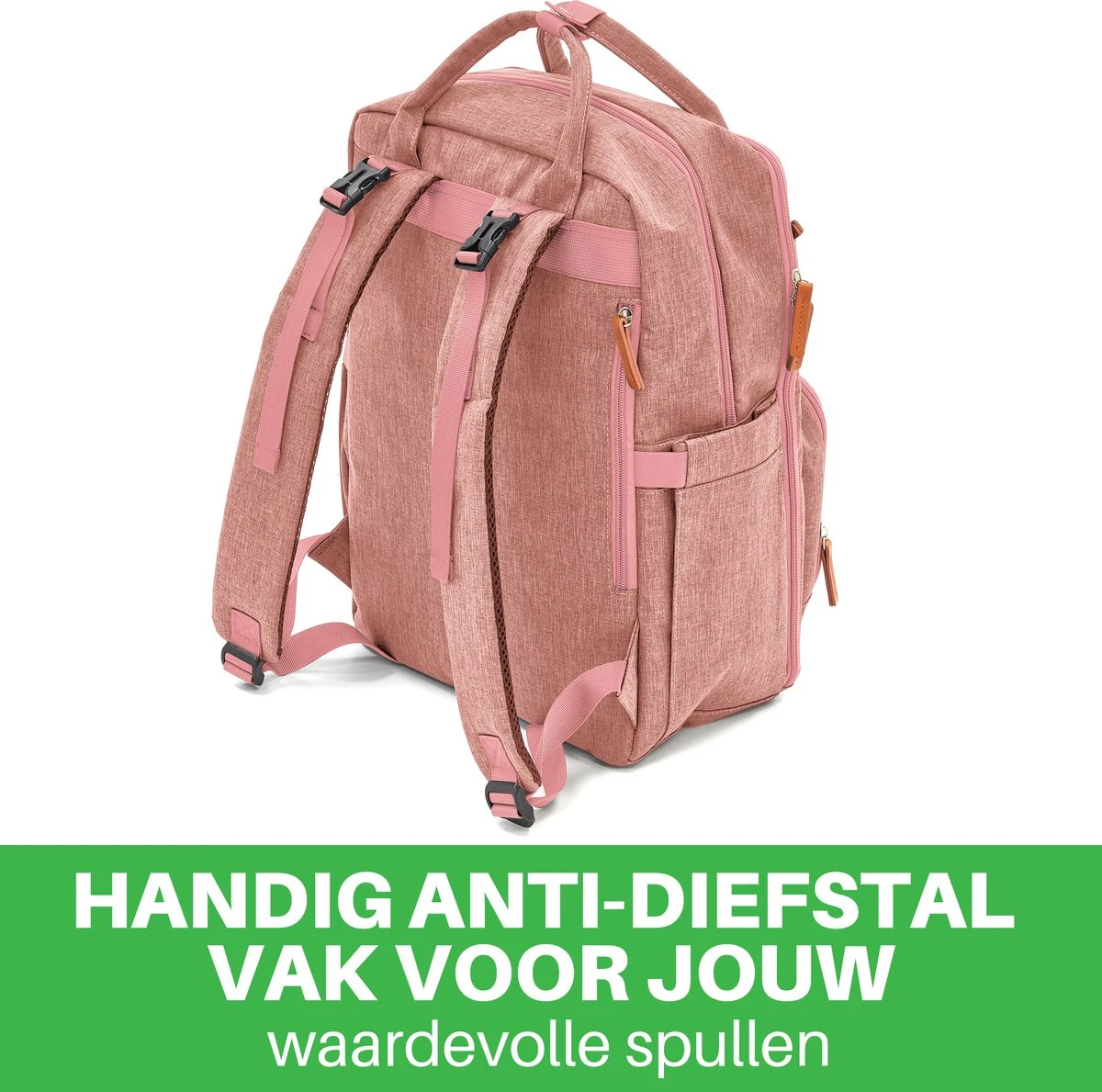 Brisby Slijtvaste Luiertas – Verzorgingstas – Met Buggymontage - Roze 5 Brisby Slijtvaste Luiertas – Verzorgingstas – Met Buggymontage - Roze - Afbeelding 3