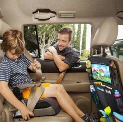 Merkloos Autostoel Organizer + Opvouwbare Mini Prullenbak Bundel - Musthave Voor Uw Autovakantie! - IPad/Tablet Houder - Opvouwbaar - Inklapbaar - Rugleuning - Auto Opbergsysteem - Kinderen - Waterafstotend - Prullenmand - Licht - Opberg - Universeel - Handig -Babyproducten 1200x1196 1
