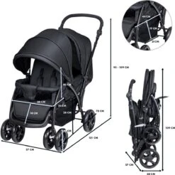 Deryan Luxe Elena Dubbele Buggy- Duo Buggy – Tandem Buggy – Compact En Lichtgewicht -Babyproducten 1200x1197 7