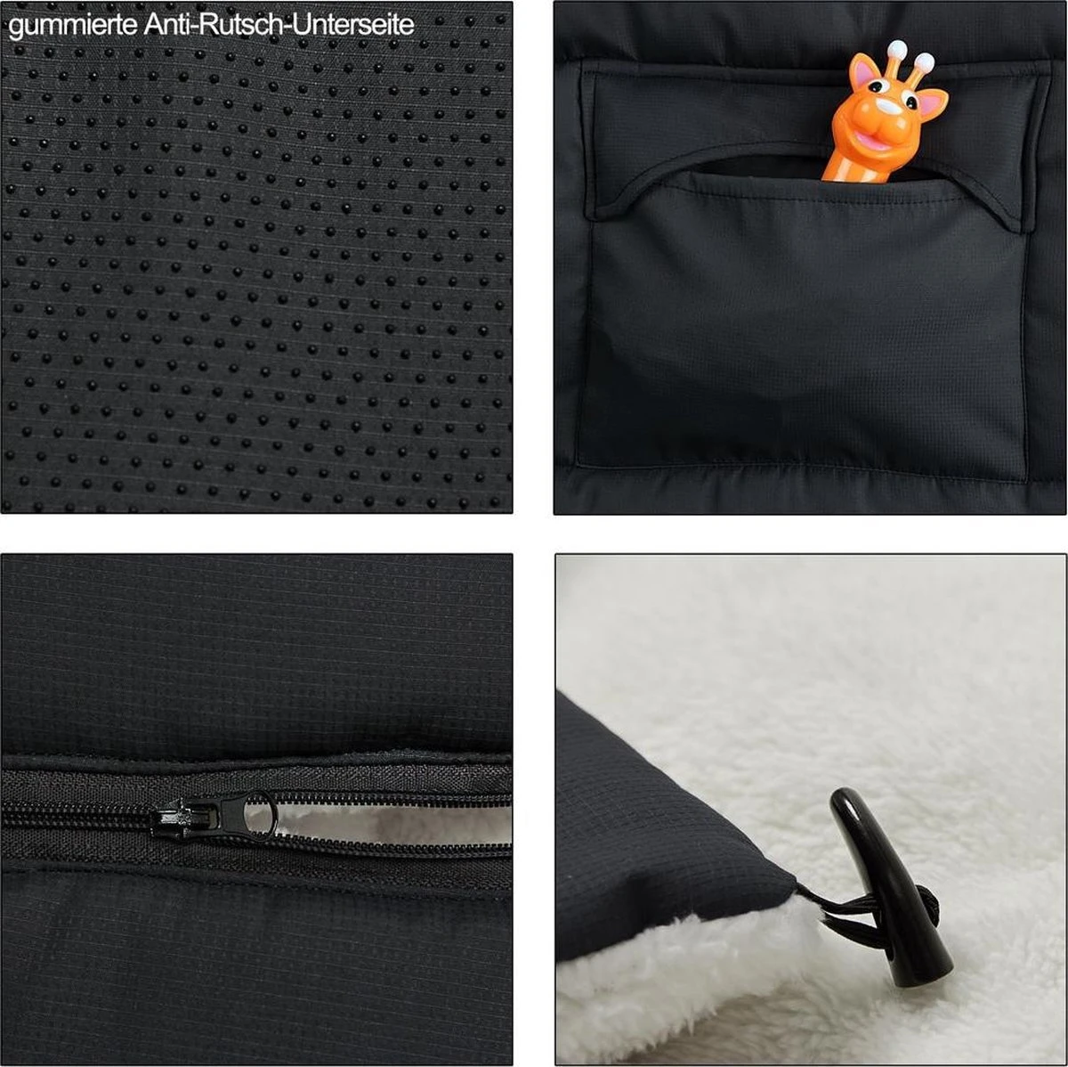 Monzana Voetenzak - Voor Kinderwagen Of Stoeltje - 93x56cm Grijs 5 Monzana Voetenzak - Voor Kinderwagen Of Stoeltje - 93x56cm Grijs - Afbeelding 3