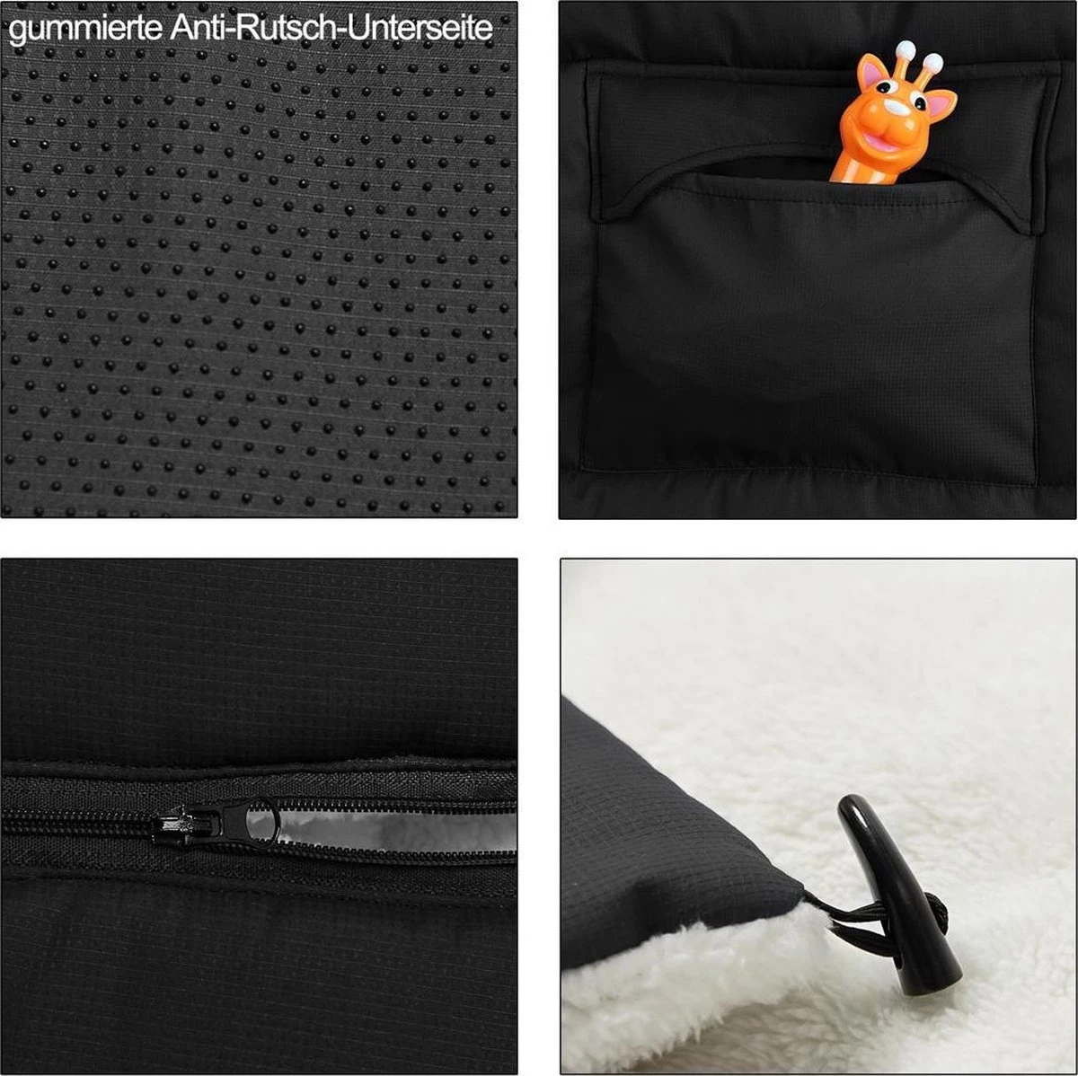 Monzana Voetenzak - Voor Kinderwagen Of Stoeltje - 93x56cm Zwart 4 Monzana Voetenzak - Voor Kinderwagen Of Stoeltje - 93x56cm Zwart - Afbeelding 2