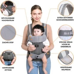 Deryan Ergonomische Draagzak - Buikdrager 2-in-1 Antraciet 13 Deryan Ergonomische Draagzak - Buikdrager 2-in-1 Antraciet -Babyproducten 1200x1199 13