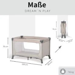 Hauck Dream N Play Campingbedje Set - Met Matras En Muggennet - Beige -Babyproducten 1200x1199 35