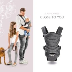 Hauck 2 Way Carrier Draagzak - Buikdrager - Melange Charcoal -Babyproducten 1200x1200 1035