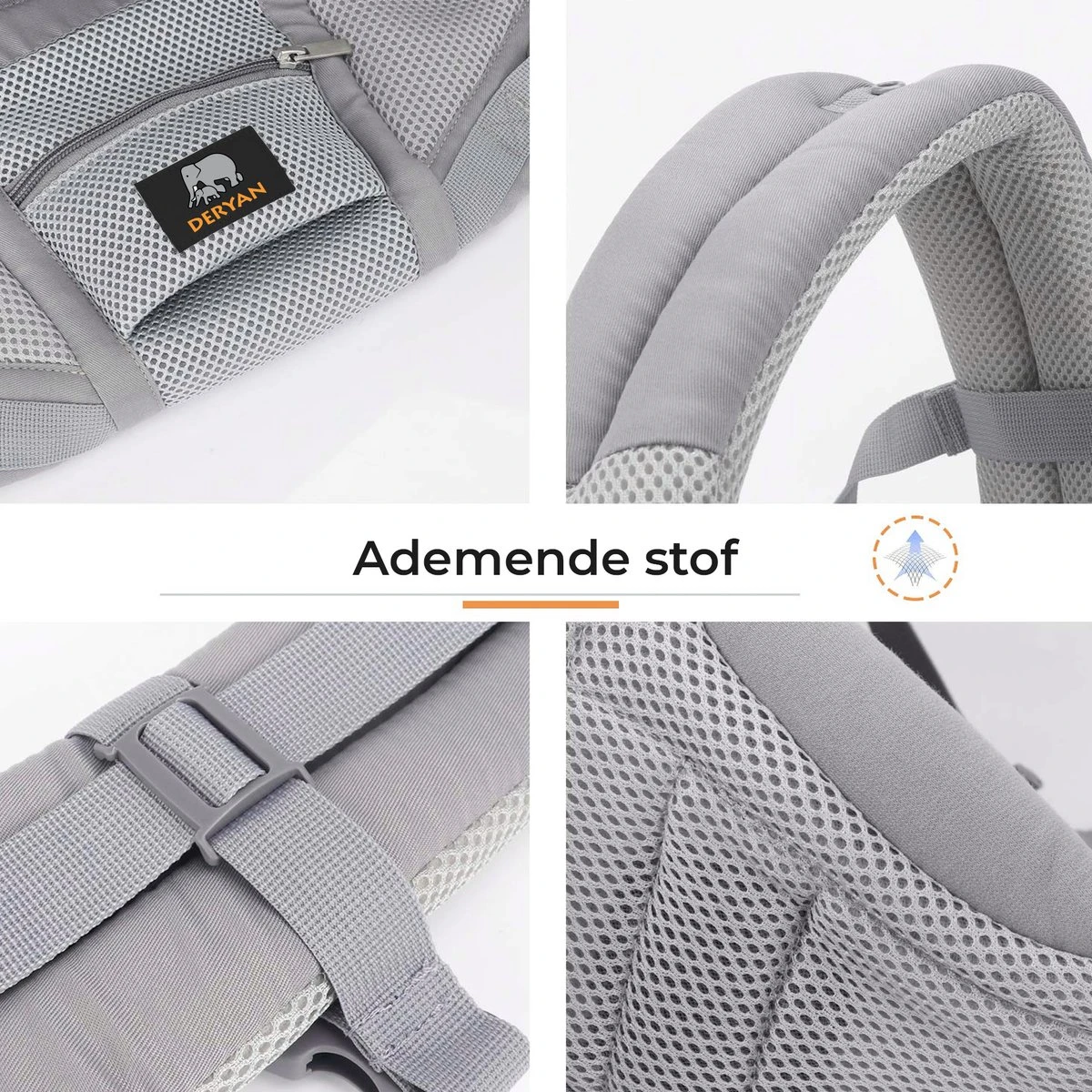 Deryan Meinkind Draagzak - Buikdrager 4-in-1 Antraciet/Grijs 13 Deryan Meinkind Draagzak - Buikdrager 4-in-1 Antraciet/Grijs - Afbeelding 11