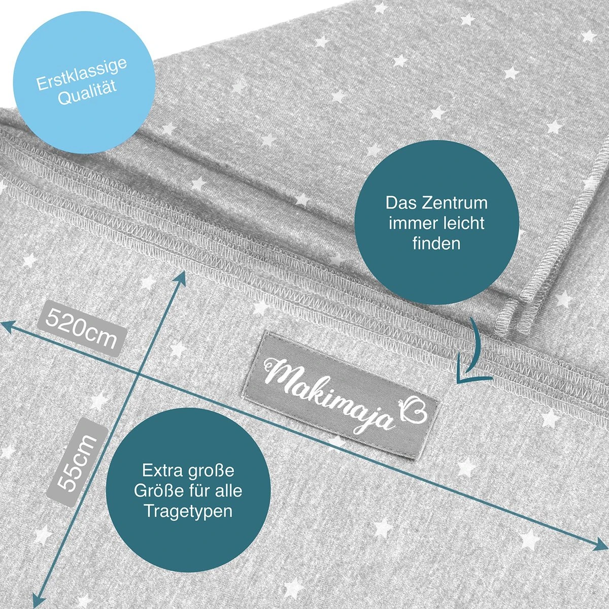 Makimaja Baby Sling - Licht Grijs Met Sterren - Hoge Kwaliteit 100% Natuurlijk Katoen Baby Sling - Baby Sling Pasgeborene En Baby's Tot 15 Kg - Plus Inclusief: Baby Slabbetje 8 Makimaja Baby Sling - Licht Grijs Met Sterren - Hoge Kwaliteit 100% Natuurlijk Katoen Baby Sling - Baby Sling Pasgeborene En Baby's Tot 15 Kg - Plus Inclusief: Baby Slabbetje - Afbeelding 6