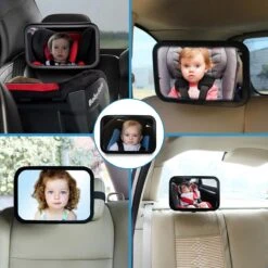 Verstelbare Baby Achteruitkijk Autospiegel - Auto Veiligheidsspiegel Baby - Achterbank Spiegel Baby - AutoSpiegel Baby - Babyspiegel Auto - Kinder Autospiegel - Zwart -Babyproducten 1200x1200 133
