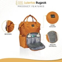 NanaBeebi Luiertas Rugzak Met Verschoonmatje - Cognac - Inclusief Flessenwarmhouder - Kinderwagenhaken En Isoleervak 20 NanaBeebi Luiertas Rugzak Met Verschoonmatje - Cognac - Inclusief Flessenwarmhouder - Kinderwagenhaken En Isoleervak -Babyproducten 1200x1200 1447
