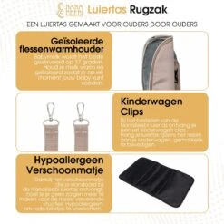 NanaBeebi Luiertas Rugzak Met Verschoonmatje - Beige Taupe - Inclusief Flessenwarmhouder - Kinderwagenhaken En Isoleervak -Babyproducten 1200x1200 1472