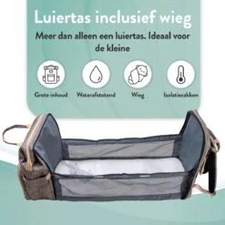 Luiertas Rugzak - Monx Luiertas Verzorgingstas Met Uitklapbaar Babybedje - Overzichtelijke Luierrugzak Extra Buggy En Kinderwagen Haken Inclusief Geïsoleerde Flessenhouder - Grijs -Babyproducten 1200x1200 1603