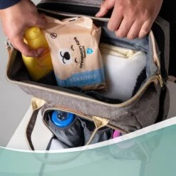 Luiertas Rugzak - Monx Luiertas Verzorgingstas Met Uitklapbaar Babybedje - Overzichtelijke Luierrugzak Extra Buggy En Kinderwagen Haken Inclusief Geïsoleerde Flessenhouder - Grijs -Babyproducten 1200x1200 1604
