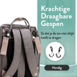 Luiertas Rugzak - Monx Luiertas Verzorgingstas Met Uitklapbaar Babybedje - Overzichtelijke Luierrugzak Extra Buggy En Kinderwagen Haken Inclusief Geïsoleerde Flessenhouder - Grijs -Babyproducten 1200x1200 1605