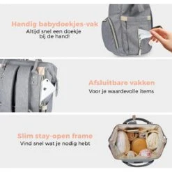 LifeGoods Luiertas Rugzak - Incl. Buggy En Kinderwagen Haken - Complete Set - 23.8 L - Grijs 13 LifeGoods Luiertas Rugzak - Incl. Buggy En Kinderwagen Haken - Complete Set - 23.8 L - Grijs -Babyproducten 1200x1200 1635