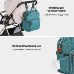 Miss Lulu Luiertas Rugzak - Inclusief Buggy En Kinderwagen Haken - Groen (E6705 GN) -Babyproducten 1200x1200 1649