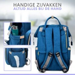 Luiertas Rugzak - Gratis Flessenwarmer En Gratis Kinderwagen Haken - Eindeloos Opbergruimte - Ruime Luiertas - Draaggemak - Donker Blauw -Babyproducten 1200x1200 1693
