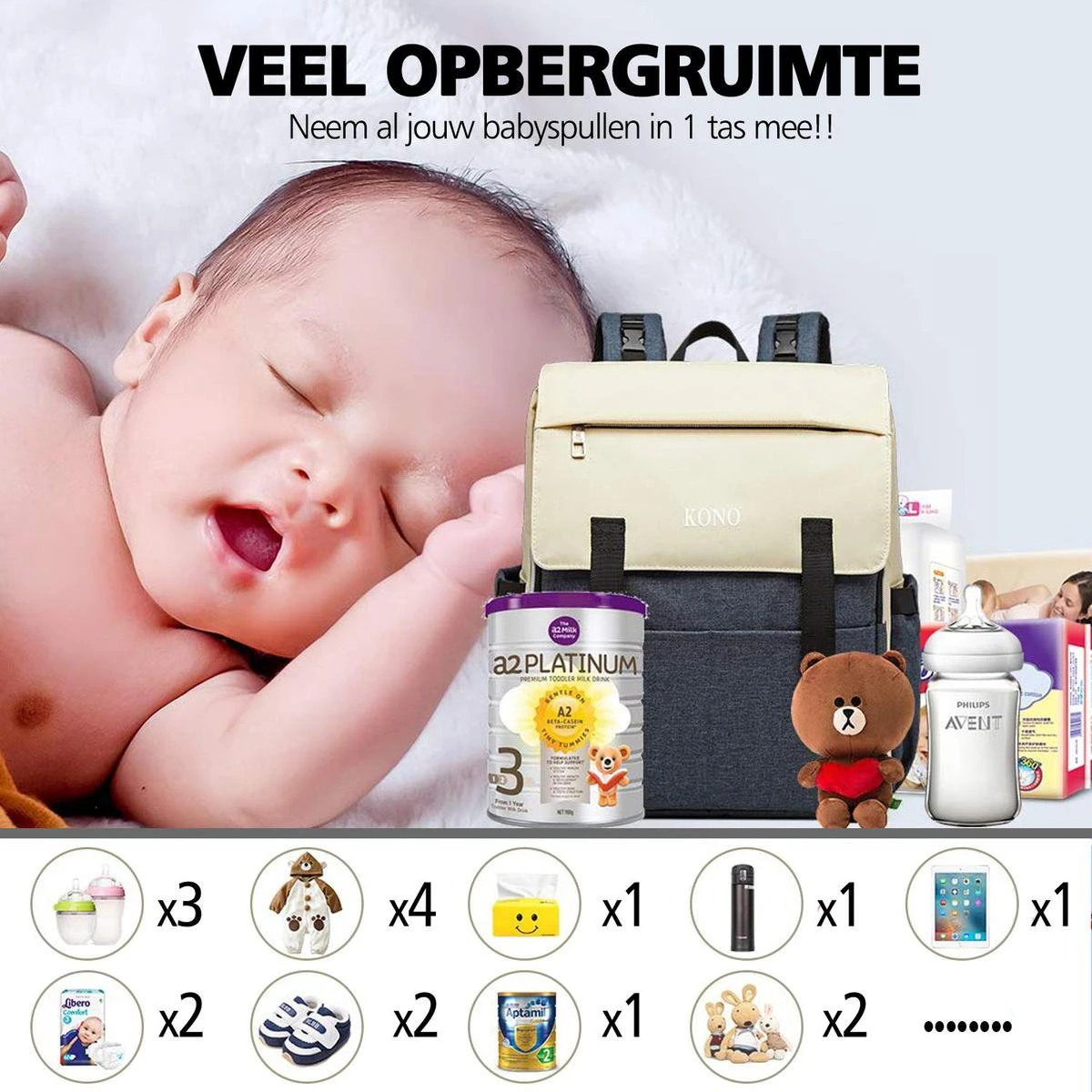 Miss Lulu Luier- En Verzorgingstas - Luiertas Met USB Oplaadstation - Baby Rug Tas Met Isoleervak - Reis Rugzak - Grote Capaciteit - Unisex/Jongens/Meisjes - Blauw (E1970 NY) 6 Miss Lulu Luier- En Verzorgingstas - Luiertas Met USB Oplaadstation - Baby Rug Tas Met Isoleervak - Reis Rugzak - Grote Capaciteit - Unisex/Jongens/Meisjes - Blauw (E1970 NY) - Afbeelding 4