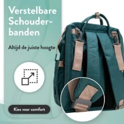 Luiertas Rugzak - Monx Luiertas Verzorgingstas Met Uitklapbaar Babybedje - Overzichtelijke Luierrugzak Extra Buggy En Kinderwagen Haken Inclusief Geïsoleerde Flessenhouder - Groen -Babyproducten 1200x1200 1720