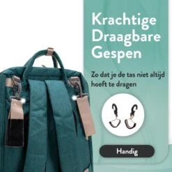 Luiertas Rugzak - Monx Luiertas Verzorgingstas Met Uitklapbaar Babybedje - Overzichtelijke Luierrugzak Extra Buggy En Kinderwagen Haken Inclusief Geïsoleerde Flessenhouder - Groen -Babyproducten 1200x1200 1726