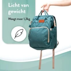 Luiertas Rugzak - Monx Luiertas Verzorgingstas Met Uitklapbaar Babybedje - Overzichtelijke Luierrugzak Extra Buggy En Kinderwagen Haken Inclusief Geïsoleerde Flessenhouder - Groen -Babyproducten 1200x1200 1732
