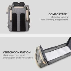 Buxibo 2-in-1 Luier- En Verzorgingstas - Inclusief Verschoon Matje - Baby Rug Tas Met Isoleervak - Diaper Backpack Bag - Reis Rugzak Inclusief Buggy En Kinderwagen Haken - Grote Capaciteit - -Babyproducten 1200x1200 1775