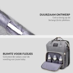 Buxibo 2-in-1 Luier- En Verzorgingstas - Inclusief Verschoon Matje - Baby Rug Tas Met Isoleervak - Diaper Backpack Bag - Reis Rugzak Inclusief Buggy En Kinderwagen Haken - Grote Capaciteit - -Babyproducten 1200x1200 1776