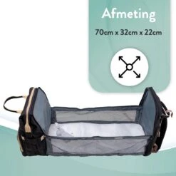 Luiertas Rugzak - Monx Luiertas Verzorgingstas Met Uitklapbaar Babybedje - Overzichtelijke Luierrugzak Extra Buggy En Kinderwagen Haken Inclusief Geïsoleerde Flessenhouder - Zwart -Babyproducten 1200x1200 1797